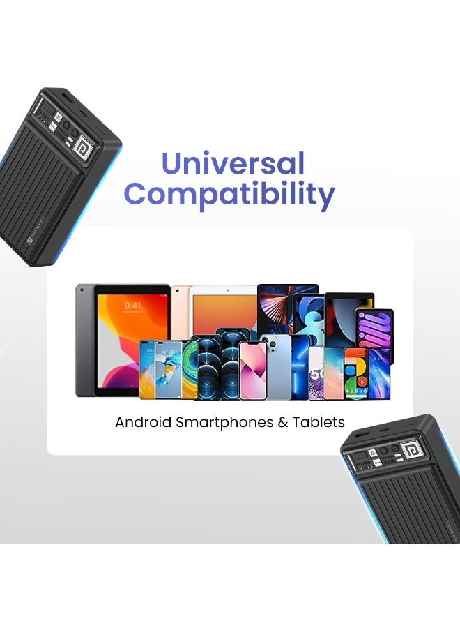 بورترونيكس Portronics Luxcell Mini 20K Advanced 20000 mAh Nano Power Bank with 22.5W Max Output, LED Indicator, Mach USB-A Output, Type C PD Output, Type C Input, Wake Up Button(Black) - Image 2